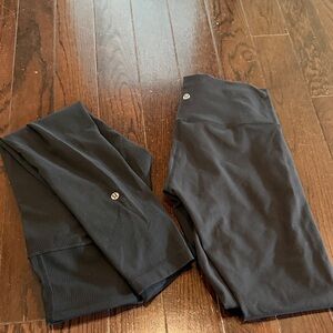 2 crop Black lululemon leggings size 6